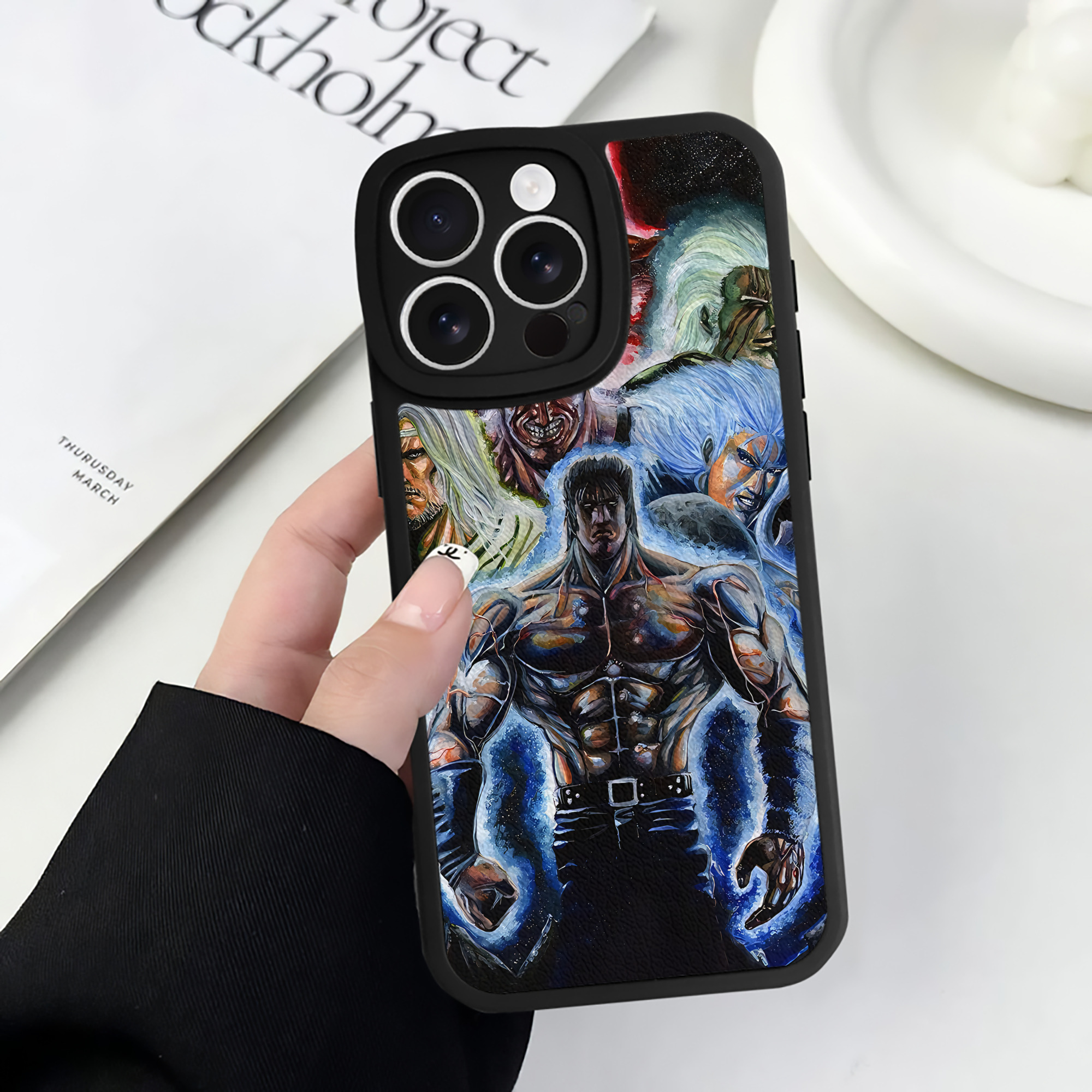 （画像用） 北斗の拳 Fist of the North Star 【iPhone 16シリーズ対応】シリコンスマホケース（レザー調） 材質：シリコン